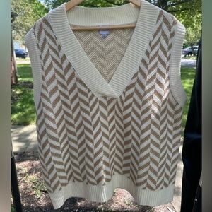 Cozy Co. by Cozy Casual Oversized Neutral Sweater Vest